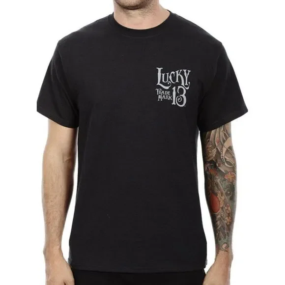 Lucky 13 Night Runner Pin Up Motorcycle Rockabilly Authentic T-Shirt L - 3XL New - Picture 4 of 6